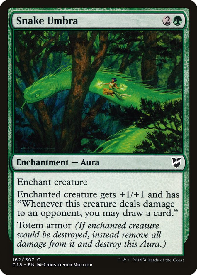 Snake Umbra [Commander 2018] MTG Single Magic: The Gathering    | Red Claw Gaming