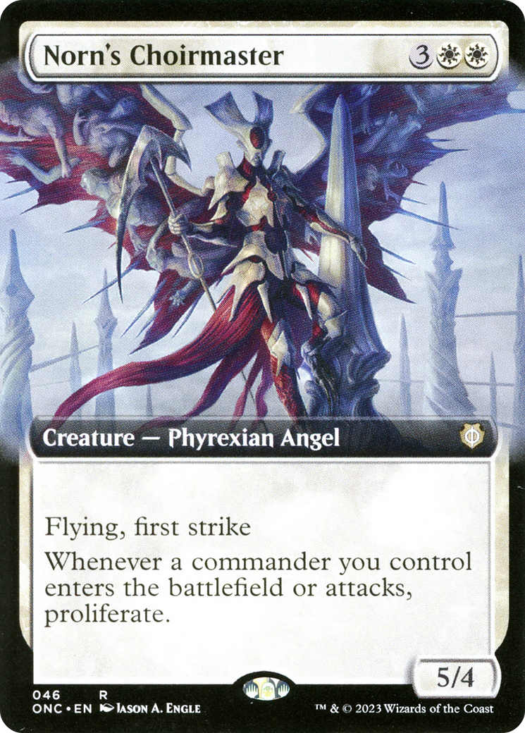 Norn's Choirmaster (Extended Art) [Phyrexia: All Will Be One Commander] MTG Single Magic: The Gathering    | Red Claw Gaming