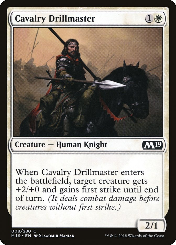 Cavalry Drillmaster [Core Set 2019] MTG Single Magic: The Gathering    | Red Claw Gaming