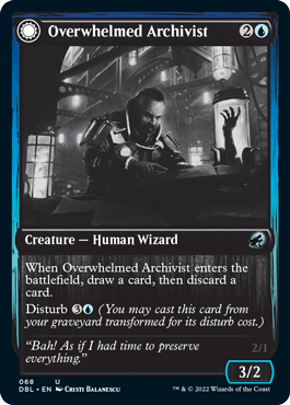 Overwhelmed Archivist // Archive Haunt [Innistrad: Double Feature] MTG Single Magic: The Gathering    | Red Claw Gaming