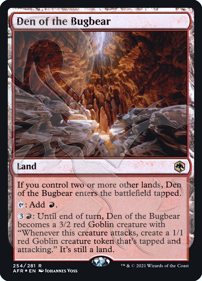 Den of the Bugbear (Ampersand Promo) [Dungeons & Dragons: Adventures in the Forgotten Realms Promos] MTG Single Magic: The Gathering    | Red Claw Gaming