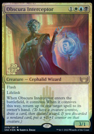 Obscura Interceptor [Streets of New Capenna Prerelease Promos] MTG Single Magic: The Gathering    | Red Claw Gaming