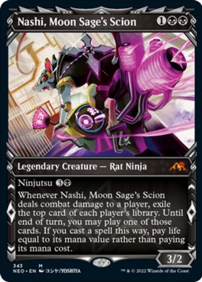 Nashi, Moon Sage's Scion (Showcase Ninja) [Kamigawa: Neon Dynasty] MTG Single Magic: The Gathering    | Red Claw Gaming