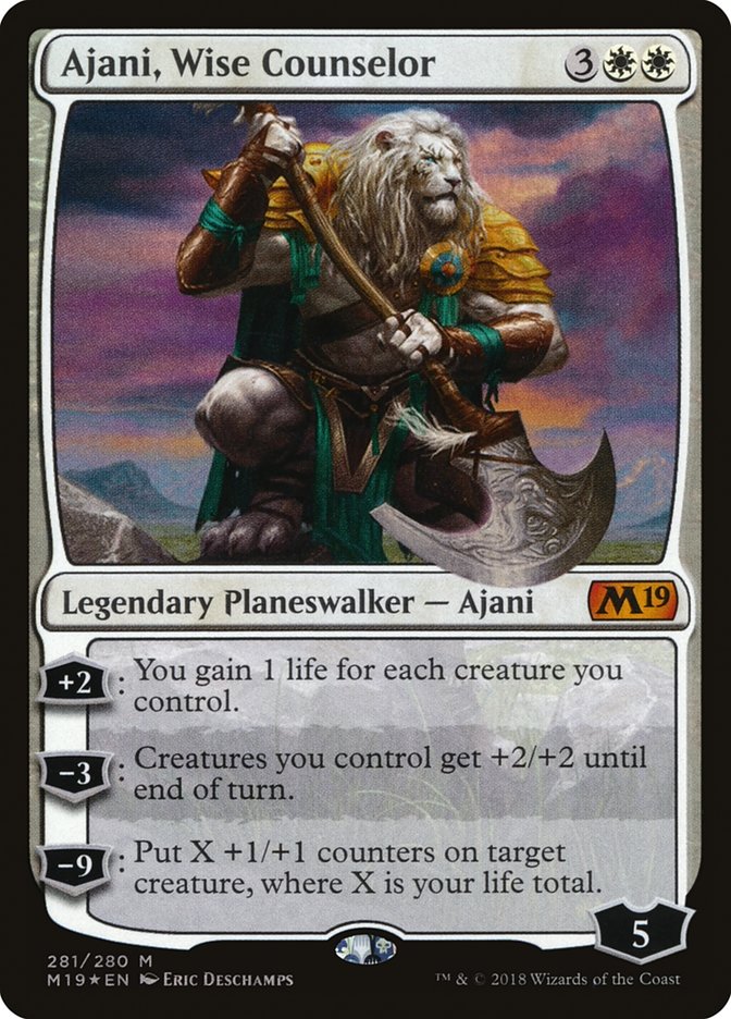 Ajani, Wise Counselor [Core Set 2019] MTG Single Magic: The Gathering    | Red Claw Gaming