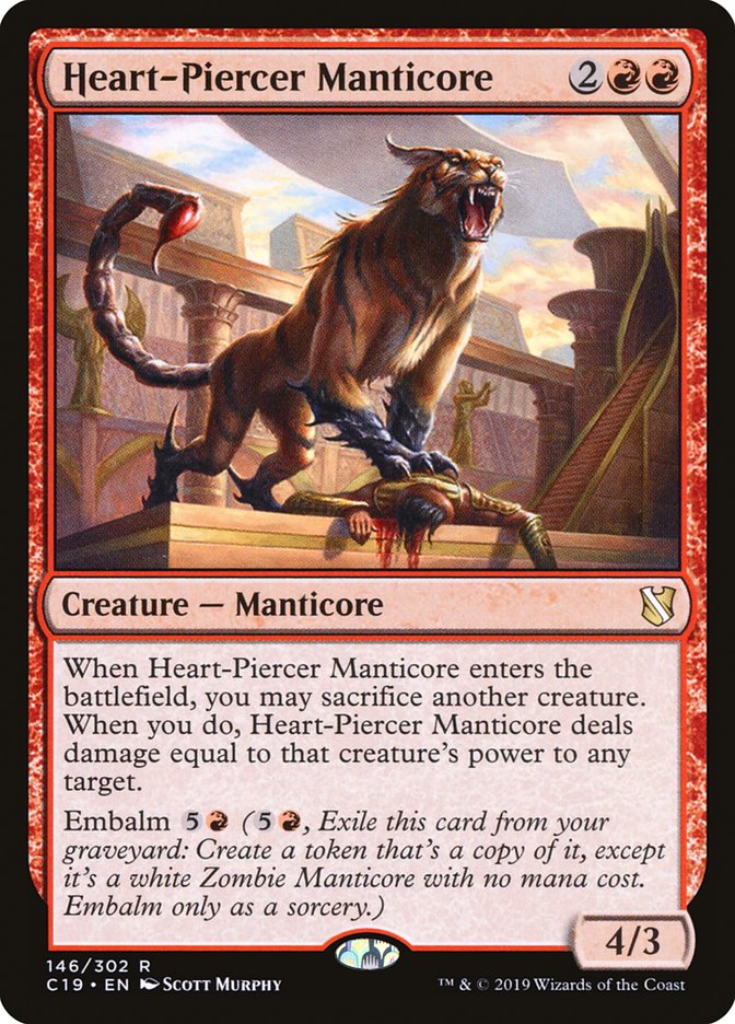 Heart-Piercer Manticore [Commander 2019] MTG Single Magic: The Gathering    | Red Claw Gaming