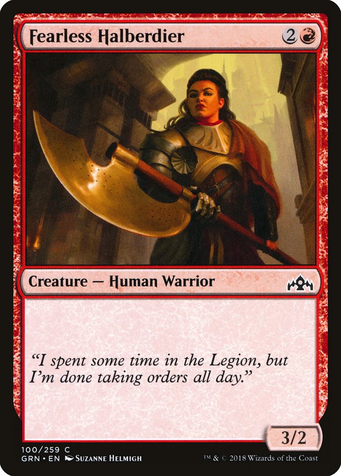 Fearless Halberdier [Guilds of Ravnica] MTG Single Magic: The Gathering    | Red Claw Gaming