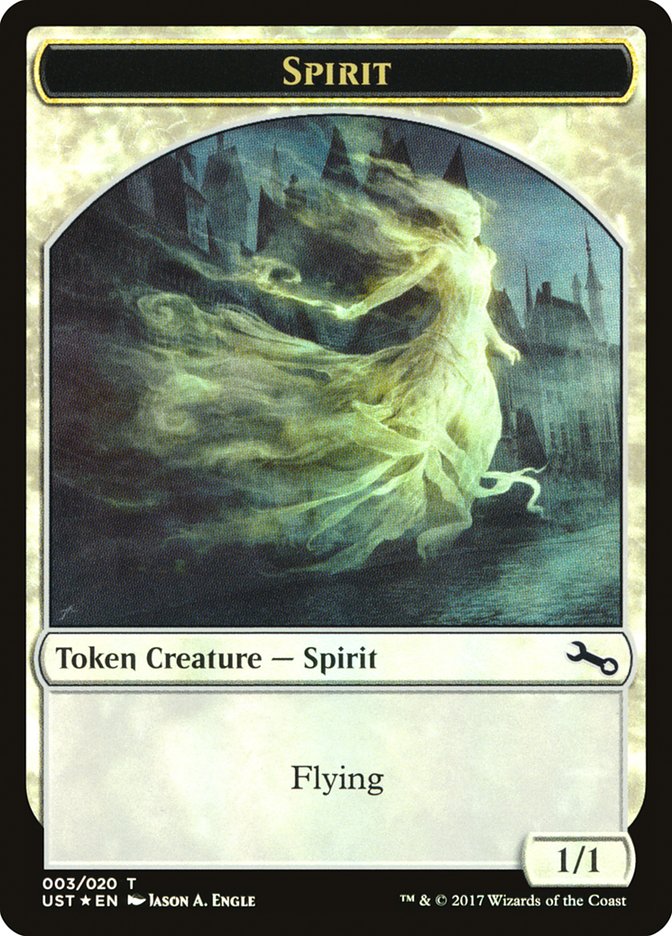 Spirit (003) // Spirit Double-Sided Token [Unstable Tokens] MTG Single Magic: The Gathering    | Red Claw Gaming