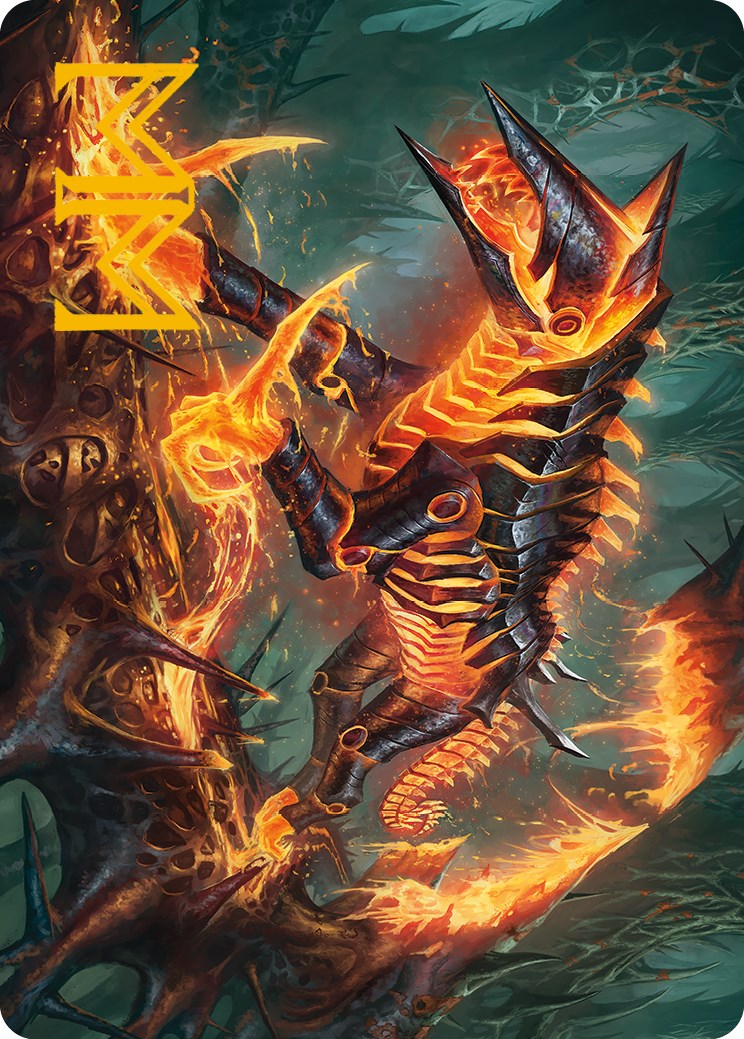 Kuldotha Cackler Art Card (Gold-Stamped Signature) [Phyrexia: All Will Be One Art Series] MTG Single Magic: The Gathering    | Red Claw Gaming