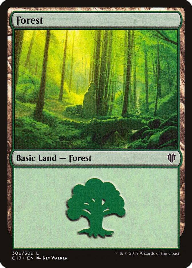 Forest (309) [Commander 2017] MTG Single Magic: The Gathering    | Red Claw Gaming