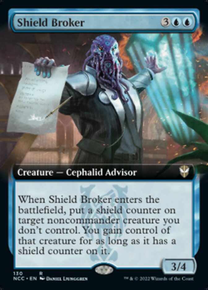 Shield Broker (Extended Art) [Streets of New Capenna Commander] MTG Single Magic: The Gathering    | Red Claw Gaming