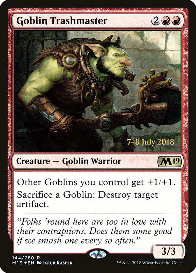 Goblin Trashmaster [Core Set 2019 Prerelease Promos] MTG Single Magic: The Gathering    | Red Claw Gaming