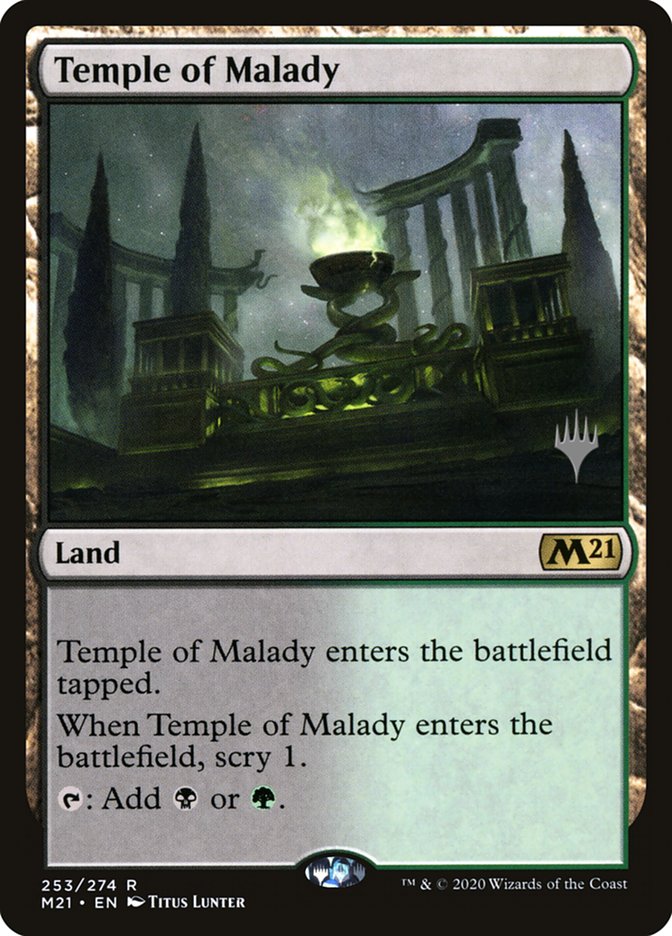 Temple of Malady (Promo Pack) [Core Set 2021 Promos] MTG Single Magic: The Gathering    | Red Claw Gaming