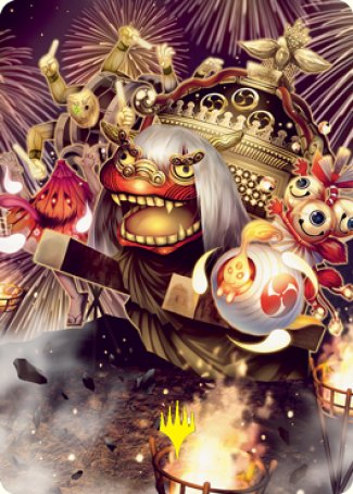 March of Reckless Joy Art Card (Gold-Stamped Signature) [Kamigawa: Neon Dynasty Art Series] MTG Single Magic: The Gathering    | Red Claw Gaming