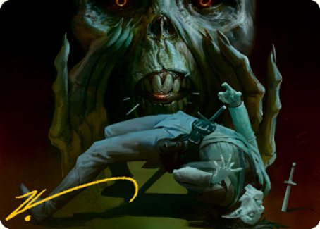 Power Word Kill Art Card (Gold-Stamped Signature) [Dungeons & Dragons: Adventures in the Forgotten Realms Art Series] MTG Single Magic: The Gathering    | Red Claw Gaming