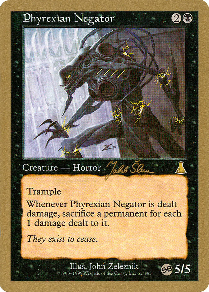Phyrexian Negator (Jakub Slemr) (SB) [World Championship Decks 1999] MTG Single Magic: The Gathering    | Red Claw Gaming