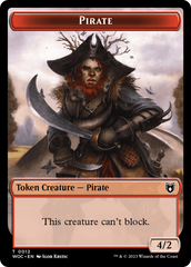Pirate // Human Soldier Double-Sided Token [Wilds of Eldraine Commander Tokens] MTG Single Magic: The Gathering    | Red Claw Gaming