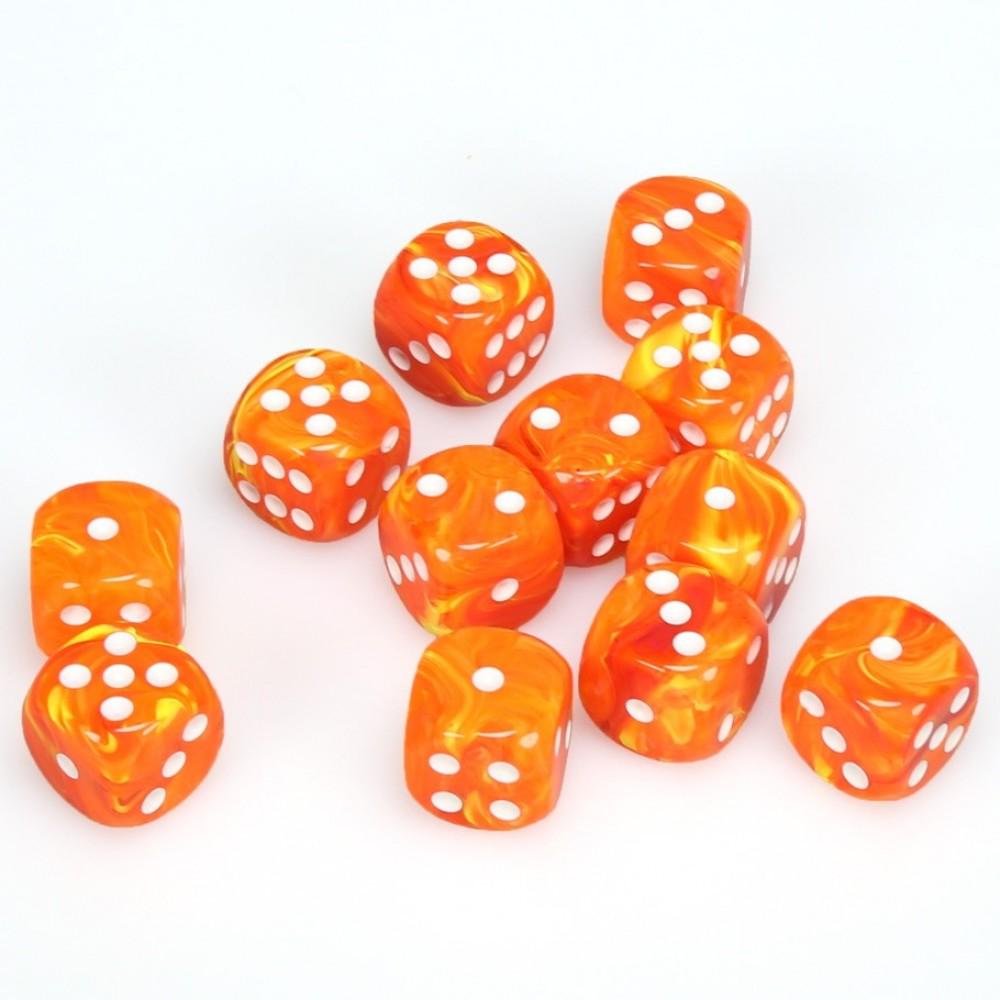 Vortex Solar/White 16mm D6 Dice Chessex    | Red Claw Gaming