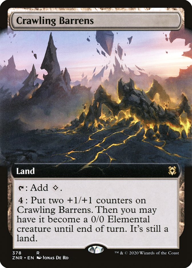 Crawling Barrens (Extended Art) [Zendikar Rising] MTG Single Magic: The Gathering    | Red Claw Gaming