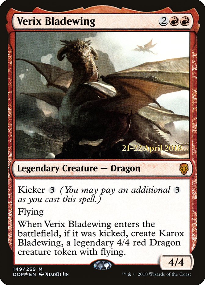 Verix Bladewing [Dominaria Prerelease Promos] MTG Single Magic: The Gathering    | Red Claw Gaming