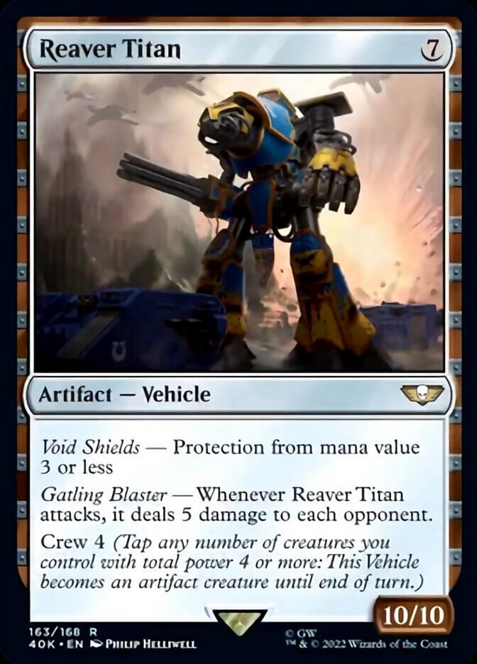Reaver Titan (Surge Foil) [Warhammer 40,000] MTG Single Magic: The Gathering    | Red Claw Gaming