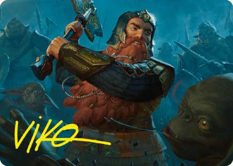 Gimli, Counter of Kills Art Card (10/81) [The Lord of the Rings: Tales of Middle-earth Art Series] MTG Single Magic: The Gathering    | Red Claw Gaming