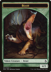 Oketra's Attendant // Beast Double-Sided Token [Amonkhet Tokens] MTG Single Magic: The Gathering    | Red Claw Gaming