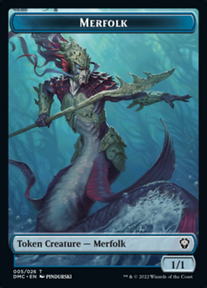 Merfolk Token [Dominaria United Commander Tokens] MTG Single Magic: The Gathering    | Red Claw Gaming