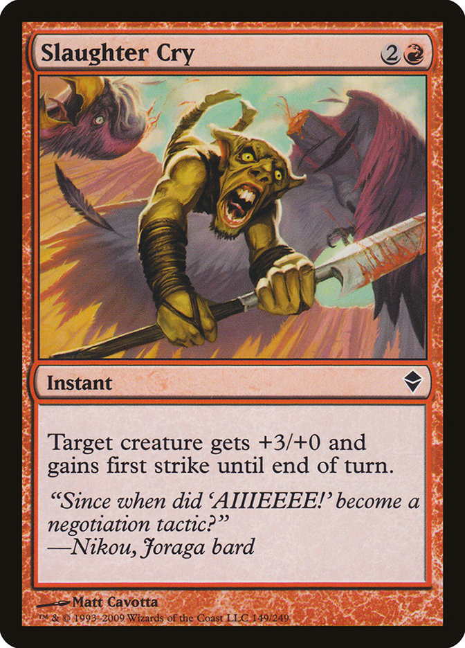 Slaughter Cry [Zendikar] MTG Single Magic: The Gathering    | Red Claw Gaming