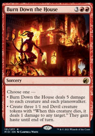 Burn Down the House (Promo Pack) [Innistrad: Midnight Hunt Promos] MTG Single Magic: The Gathering    | Red Claw Gaming