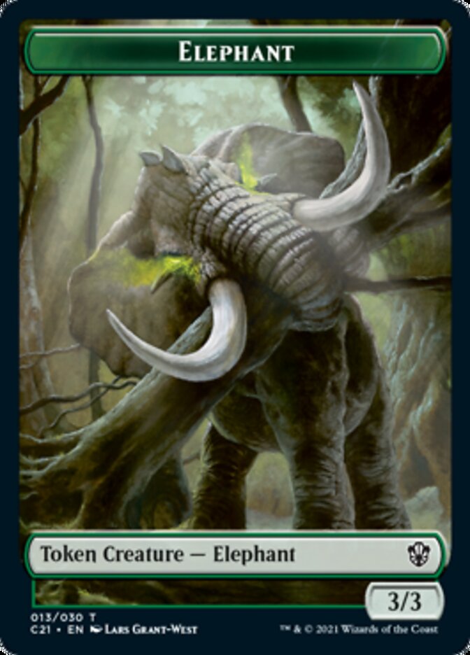 Frog Lizard // Elephant Double-Sided Token [Commander 2021 Tokens] MTG Single Magic: The Gathering    | Red Claw Gaming