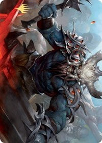 Frenzied Raider Art Card (Gold-Stamped Signature) [Kaldheim Art Series] MTG Single Magic: The Gathering    | Red Claw Gaming