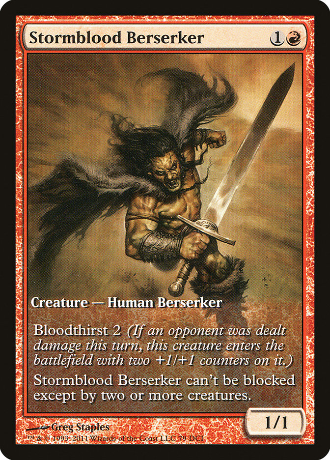 Stormblood Berserker (Extended Art) [Magic 2012 Promos] MTG Single Magic: The Gathering    | Red Claw Gaming