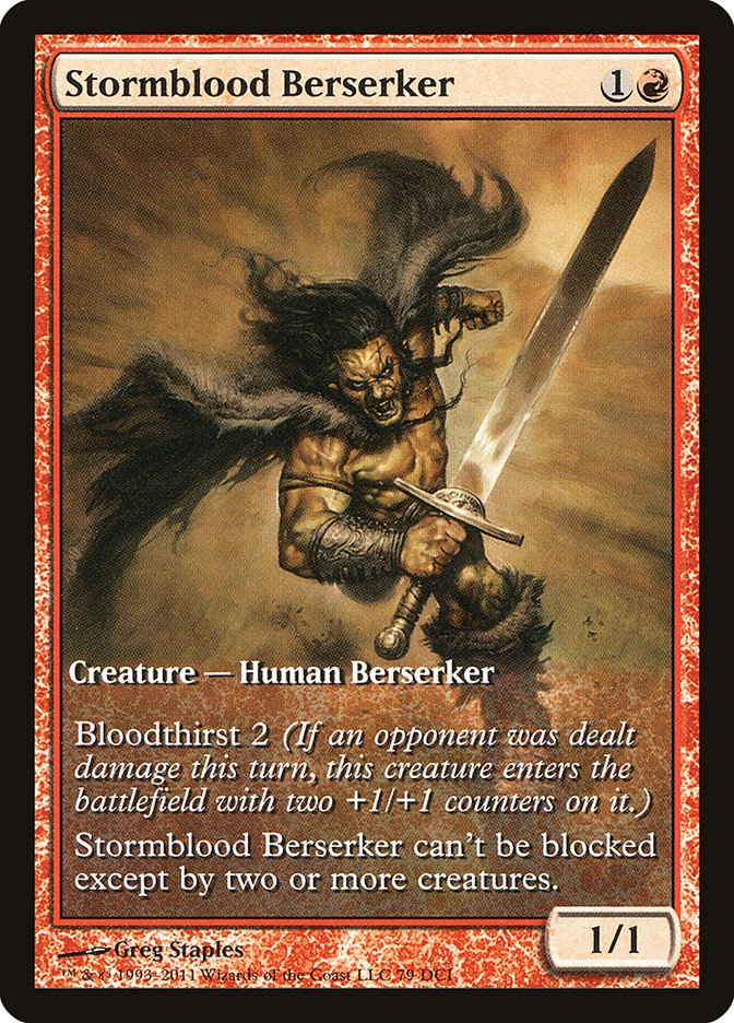 Stormblood Berserker (Extended Art) [Magic 2012 Promos] MTG Single Magic: The Gathering    | Red Claw Gaming