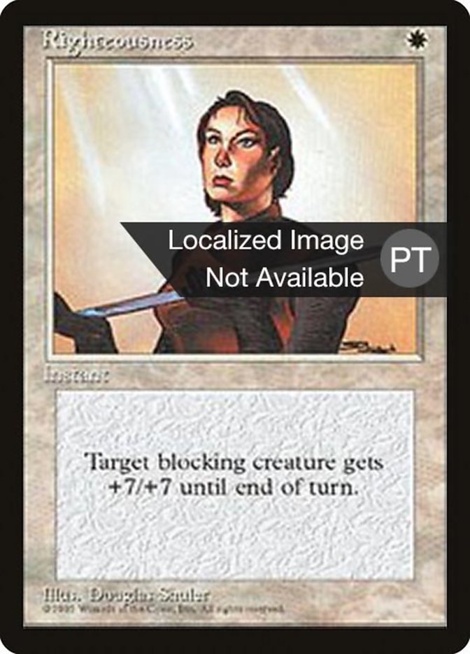 Righteousness [Fourth Edition (Foreign Black Border)] MTG Single Magic: The Gathering    | Red Claw Gaming