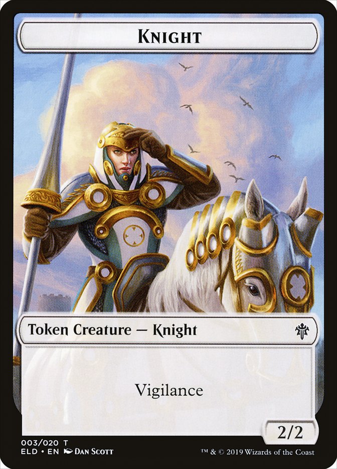 Knight Token [Throne of Eldraine Tokens] MTG Single Magic: The Gathering    | Red Claw Gaming