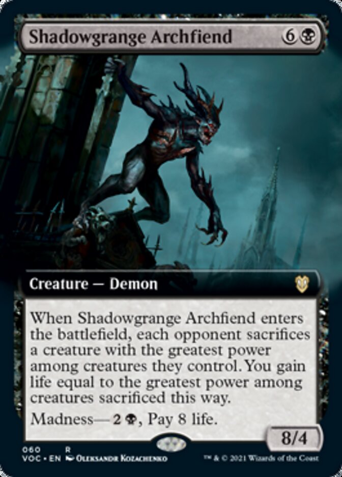 Shadowgrange Archfiend (Extended Art) [Innistrad: Crimson Vow Commander] MTG Single Magic: The Gathering    | Red Claw Gaming