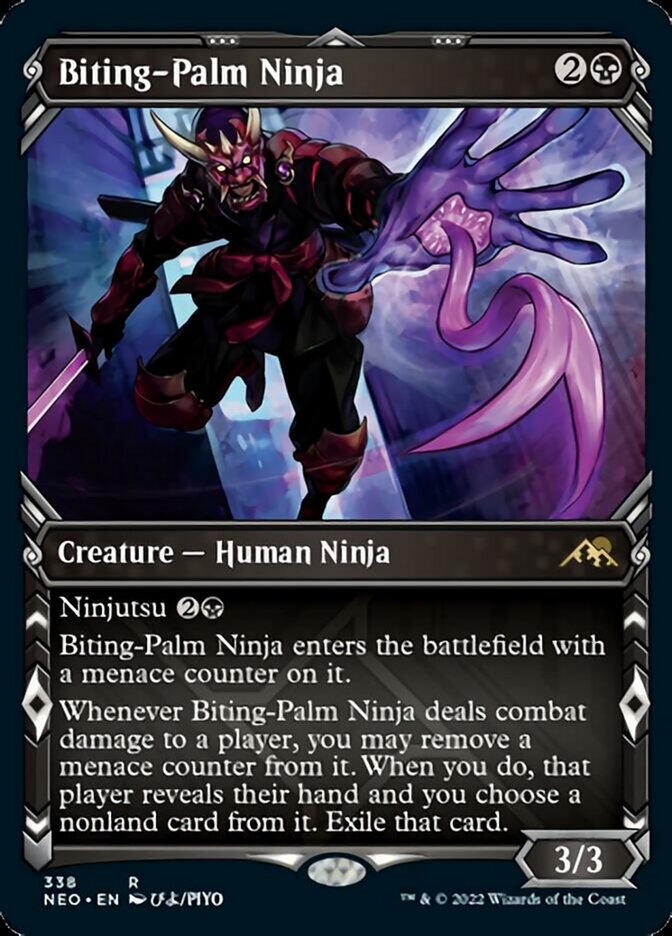 Biting-Palm Ninja (Showcase Ninja) [Kamigawa: Neon Dynasty] MTG Single Magic: The Gathering    | Red Claw Gaming