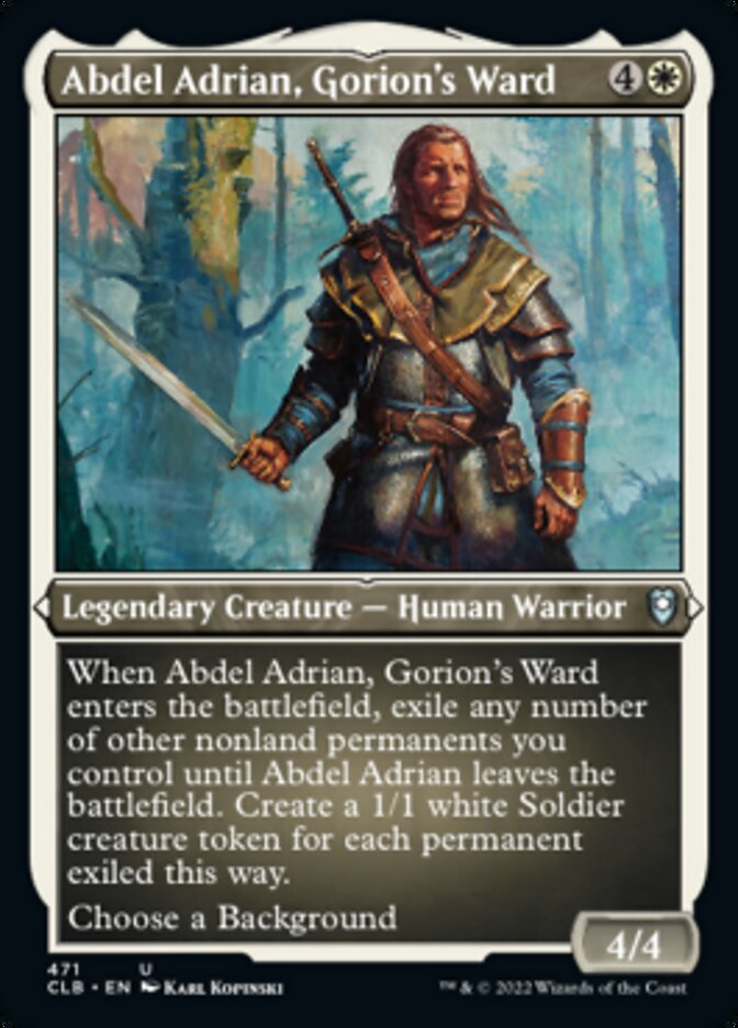 Abdel Adrian, Gorion's Ward (Foil Etched) [Commander Legends: Battle for Baldur's Gate] MTG Single Magic: The Gathering    | Red Claw Gaming