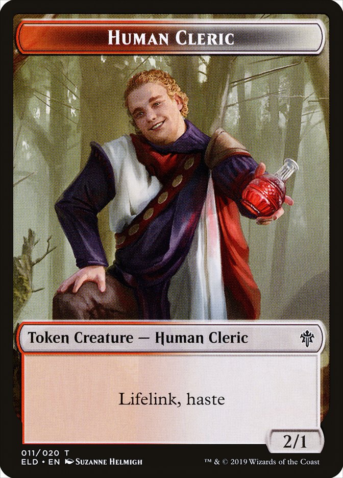 Human Cleric Token [Throne of Eldraine Tokens] MTG Single Magic: The Gathering    | Red Claw Gaming