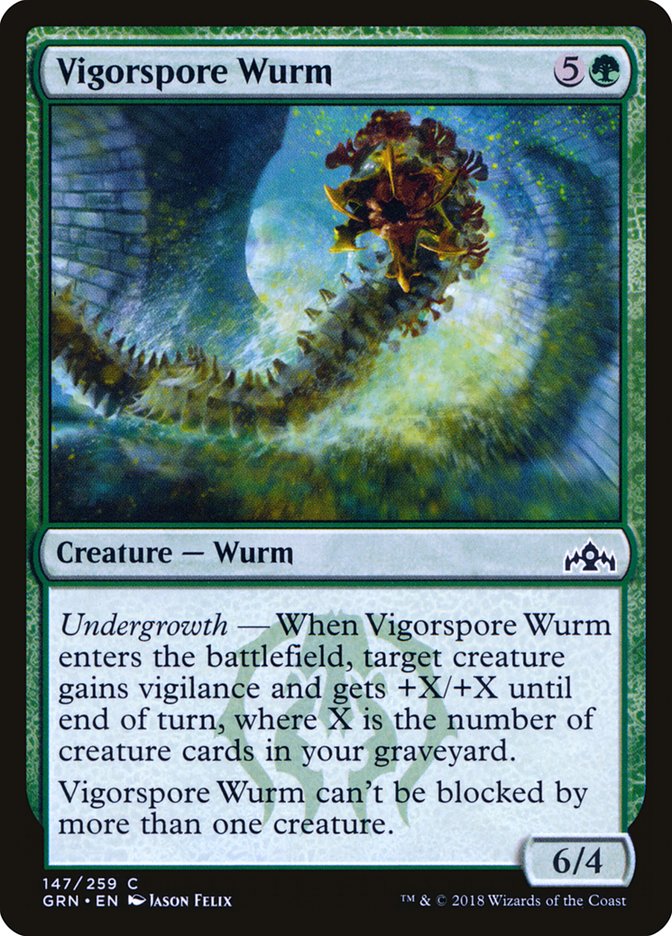 Vigorspore Wurm [Guilds of Ravnica] MTG Single Magic: The Gathering    | Red Claw Gaming