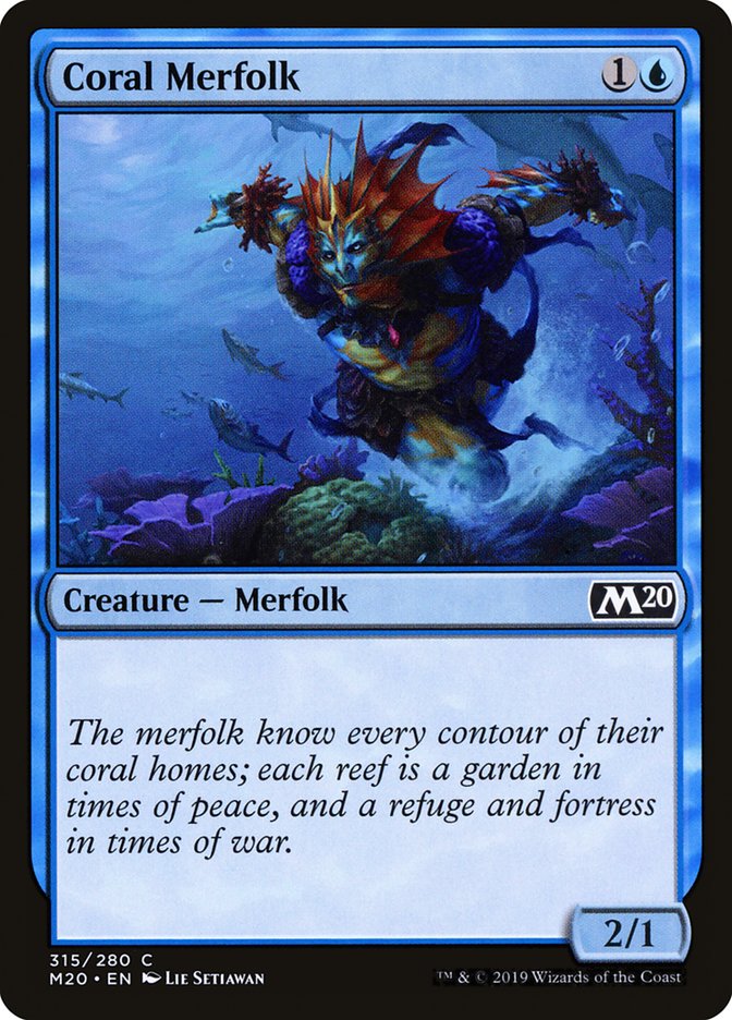 Coral Merfolk [Core Set 2020] MTG Single Magic: The Gathering    | Red Claw Gaming
