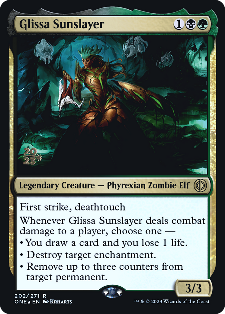 Glissa Sunslayer [Phyrexia: All Will Be One Prerelease Promos] MTG Single Magic: The Gathering    | Red Claw Gaming