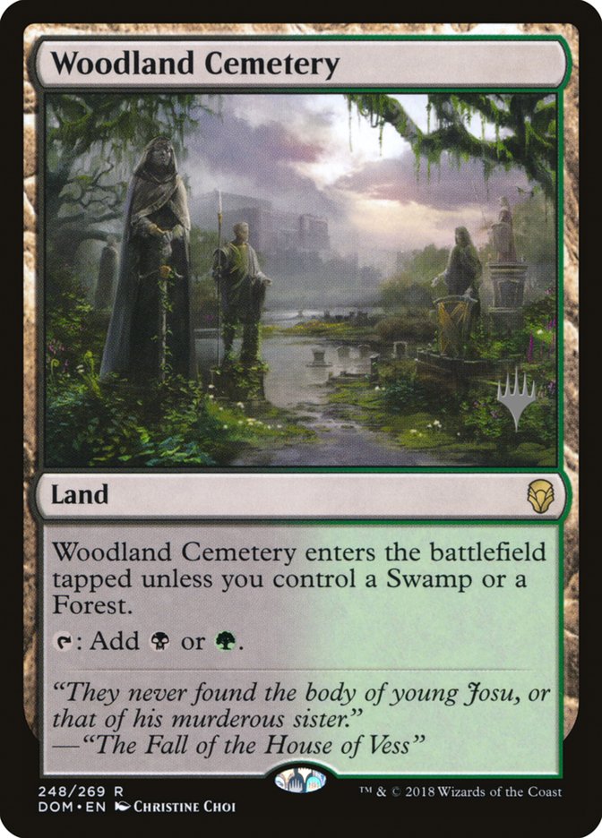 Woodland Cemetery (Promo Pack) [Dominaria Promos] MTG Single Magic: The Gathering    | Red Claw Gaming