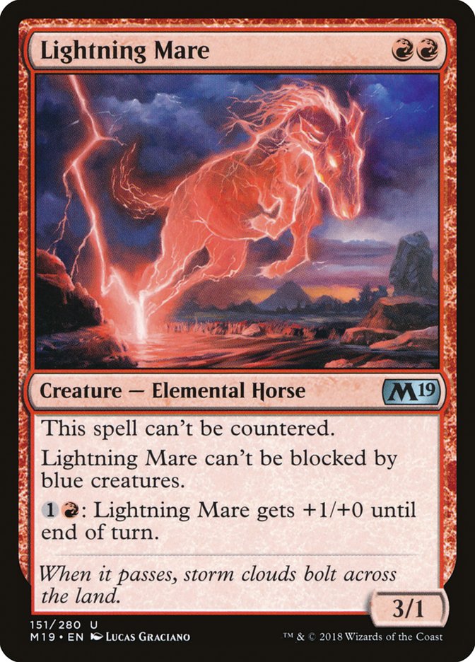 Lightning Mare [Core Set 2019] MTG Single Magic: The Gathering    | Red Claw Gaming