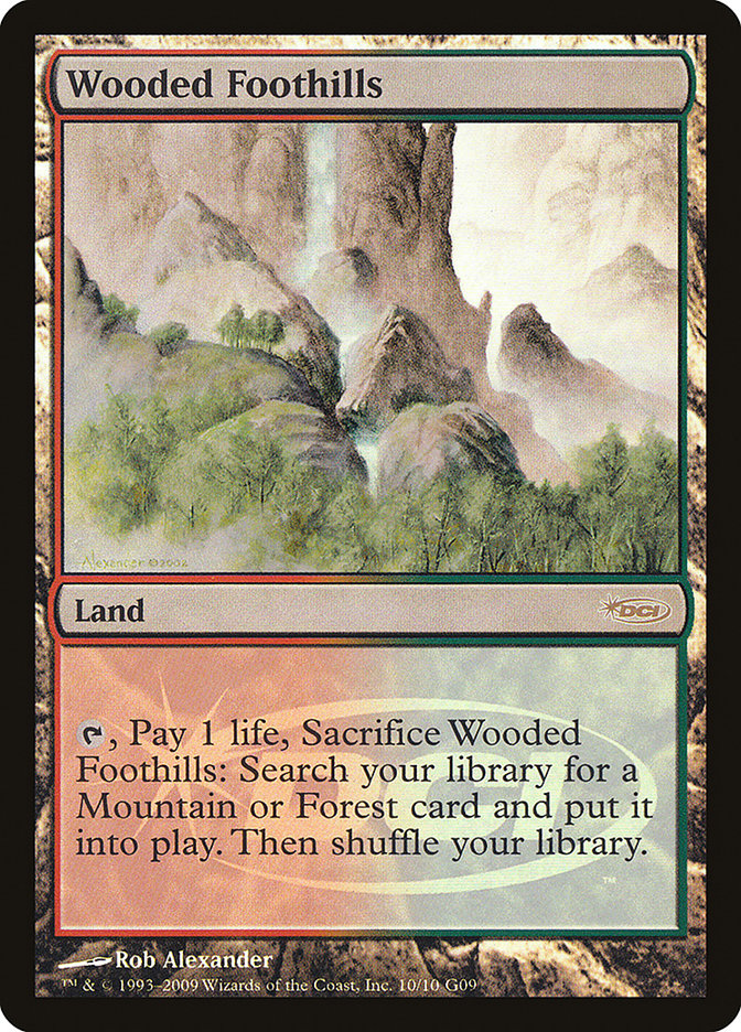 Wooded Foothills [Judge Gift Cards 2009] MTG Single Magic: The Gathering    | Red Claw Gaming