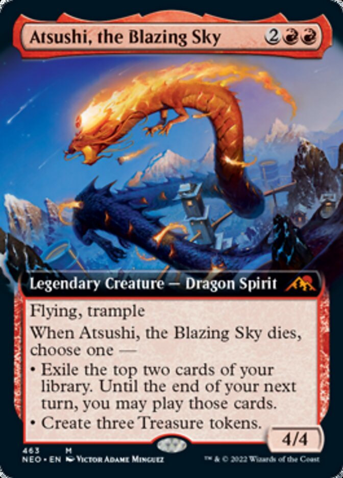 Atsushi, the Blazing Sky (Extended Art) [Kamigawa: Neon Dynasty] MTG Single Magic: The Gathering    | Red Claw Gaming