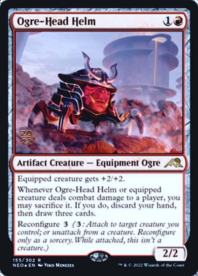 Ogre-Head Helm [Kamigawa: Neon Dynasty Prerelease Promos] MTG Single Magic: The Gathering    | Red Claw Gaming