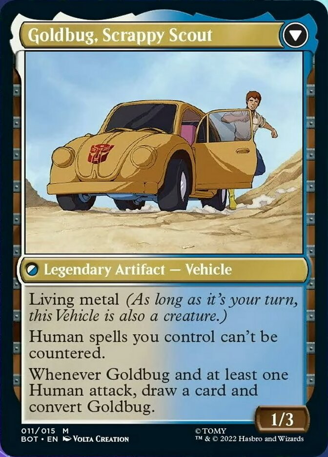 Goldbug, Humanity's Ally // Goldbug, Scrappy Scout [Transformers] MTG Single Magic: The Gathering    | Red Claw Gaming