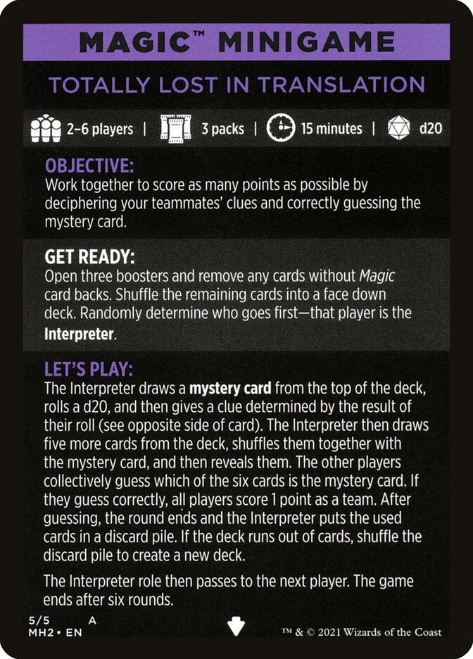 Totally Lost in Translation (Magic Minigame) [Modern Horizons 2 Minigame] MTG Single Magic: The Gathering    | Red Claw Gaming