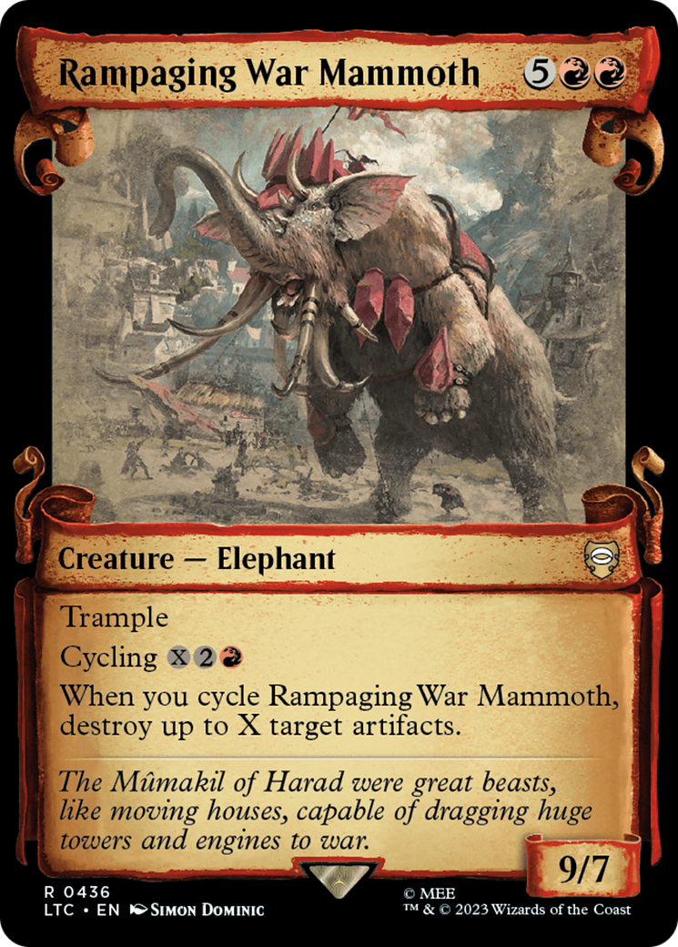 Rampaging War Mammoth [The Lord of the Rings: Tales of Middle-Earth Commander Showcase Scrolls] MTG Single Magic: The Gathering    | Red Claw Gaming